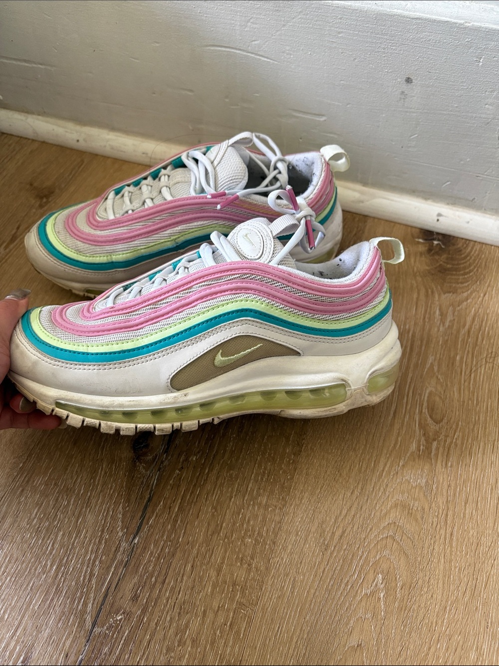 Nike Women’s Multicolor Pastel Wave Sneakers — Pink, Teal, Lime